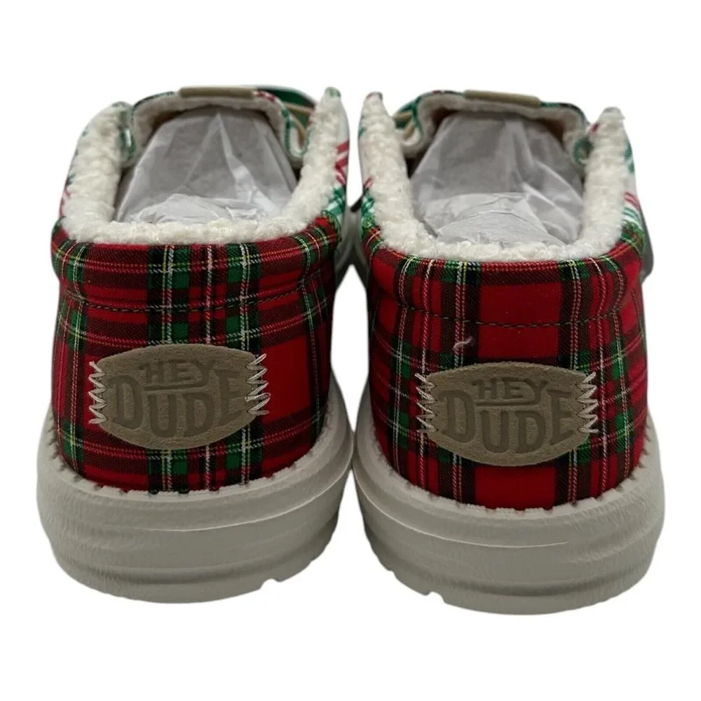 Hey Dude Wally Tri Tartan Plaid Loafer Mens 12 Green White  display picture 3